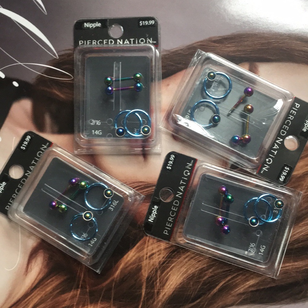 In original package nipple rings